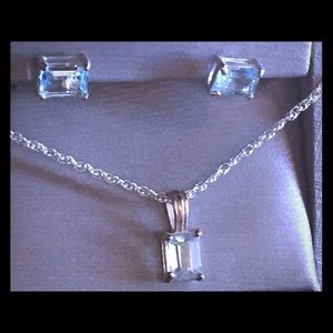 Blue topaz earring and necklace